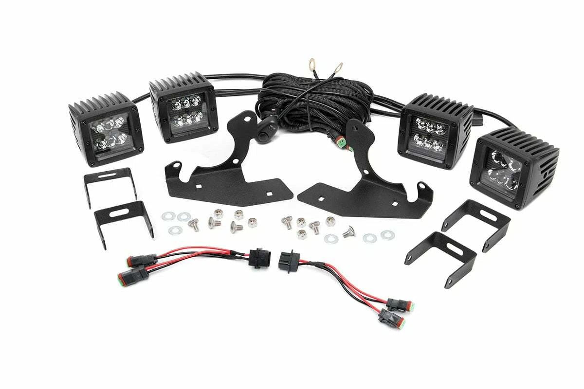Fits Silverado 2500 HD (11-14) LED Light Fog Mount Dual 2_ Black Pair 70628